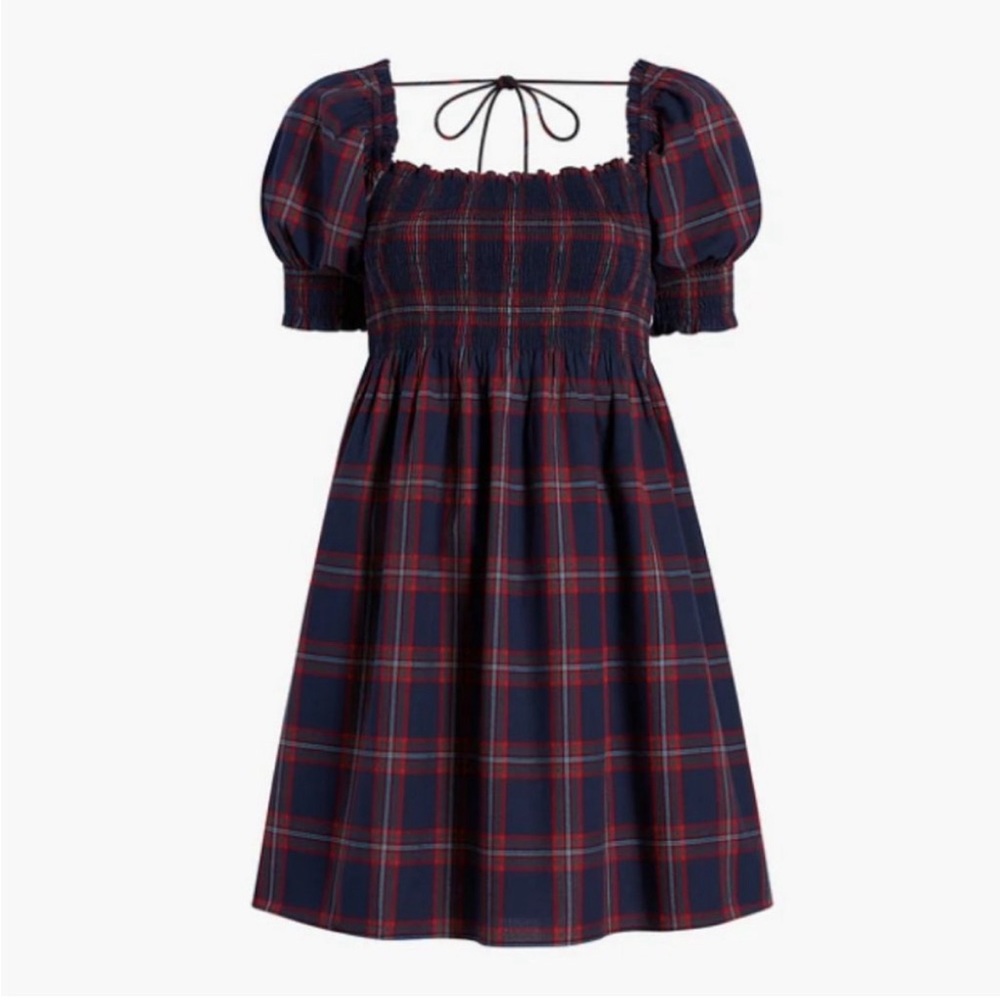 Athena Nap Dress in Iris Tartan